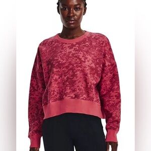 Under Armour Red Camo Fleece Oversized Loose Sweatshirt.  Sz XL